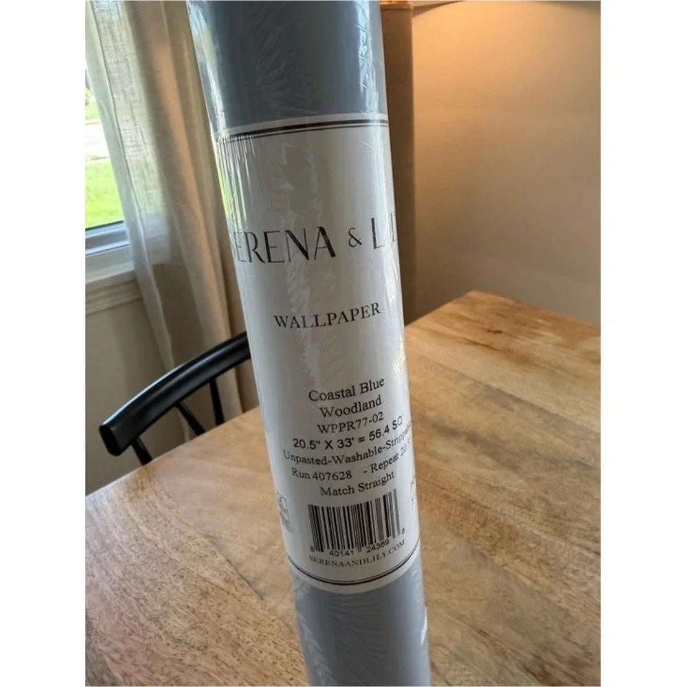 Serena & Lily Coastal Blue Woodland Wallpaper Roll - Soft Blue
